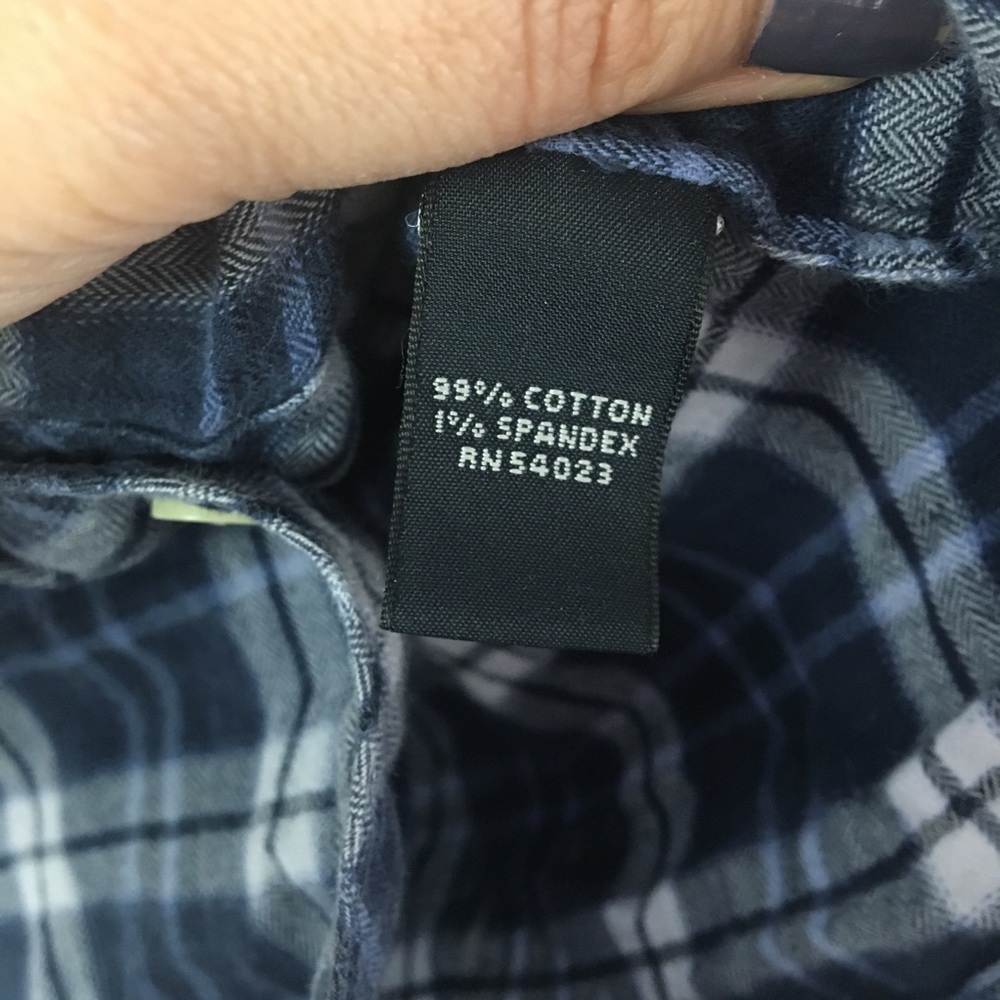 Banana Republic Blue Plaid Flannel Ruffle Shirt - Picture 8 of 16